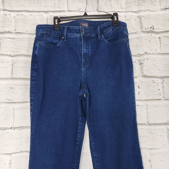 NYDJ Womens Blue Denim Lift X Tuck Marilyn Straight Jeans Medium Wash Size 14 - Picture 2 of 12